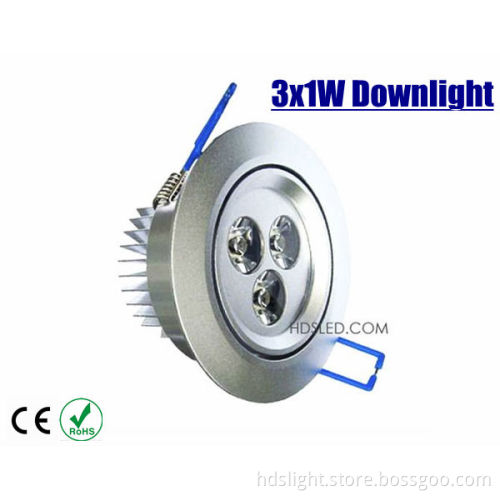 2700k-7000k 3w led down light with high lumens